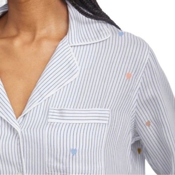 Rails Clara Pajama Set Robin Stripe Heart Embroidery - Picture 2 of 8